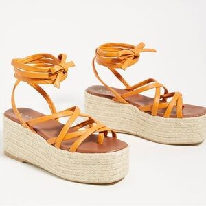 Alohas Women’s Paw Paw Leather Espadrille Sandals Size 41